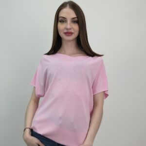 Bluzka damska do biura różowa elegancka